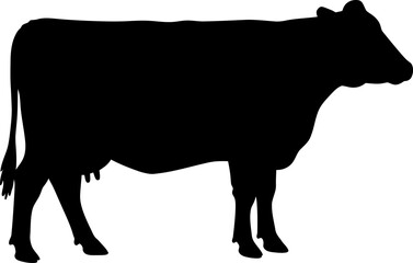 Farm Cow Silhouette: Dairy & Livestock Animal Vector