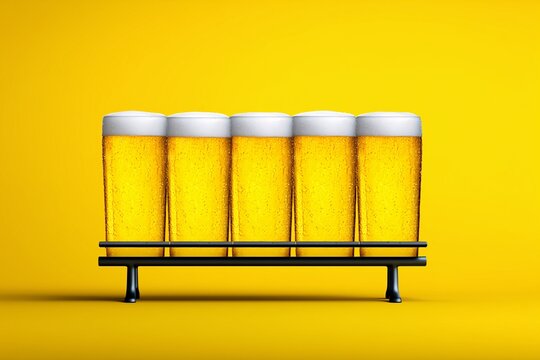 Five beer glasses, Beer tasting set, Brewery sampling or pub menu image