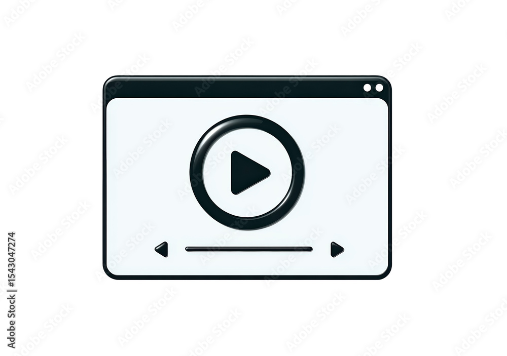 Poster multimedia playback interface design for streaming platforms and web applications on transparent bac