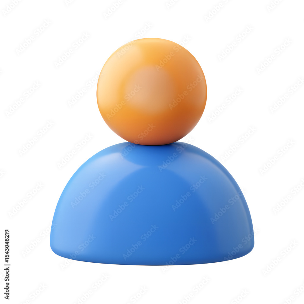 Poster 3d simple group user icon isolated render group