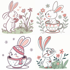 High-Quality bunnys Illustrations in Various Styles – SVG Bundle