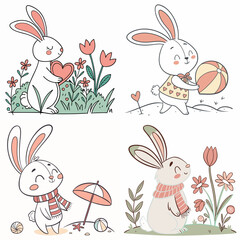 High-Quality bunnys Illustrations in Various Styles – SVG Bundle