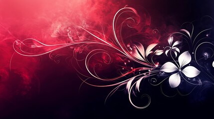 Floral swirls in smoky background