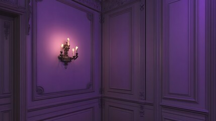 Ornate wall sconces, moody room