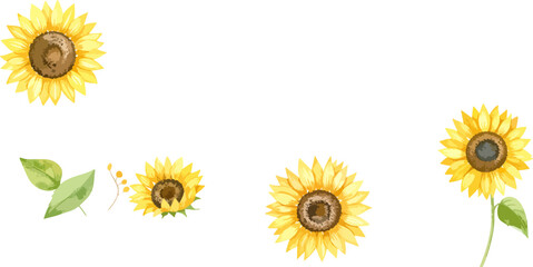Collection of vibrant sunflower designs, a sunny summer icon set