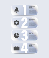 Vertical infographic template with 4 steps. Infographic layout for business presentations