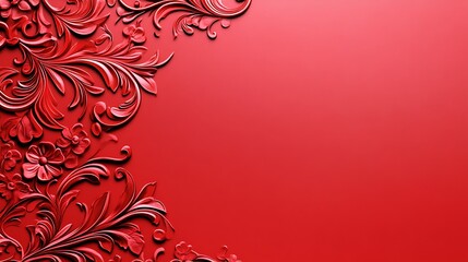 Ornate red floral border