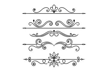 set of vintage calligraphic ornamental frame isolated on white background