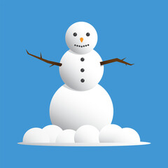 Cheerful Snowman Illustration on a Winter Day