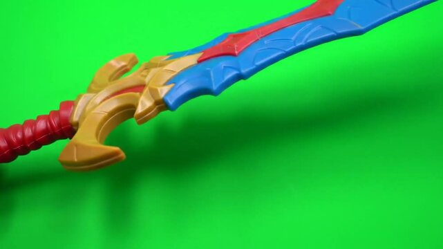 toy sword on green background