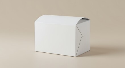 White Cardboard Box Packaging Mockup Beige Background