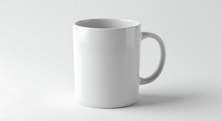 Fototapeta premium White Ceramic Mug on White Background white mug coffee mug