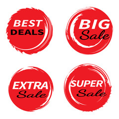 set of red sale labels
