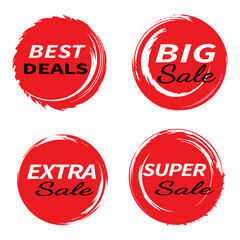 set of red sale labels