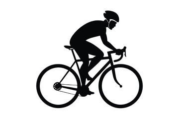 Obraz premium cyclist silhouette on white background