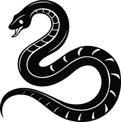Stylized black snake with white markings, a simple but elegant design