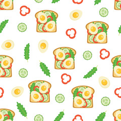 eggs and vegetables sandwich pattern
