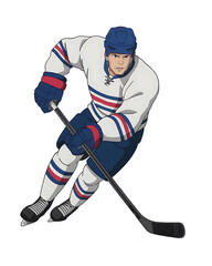 Ice Hockey Player in High-Speed Action Pose – Sports Illustration