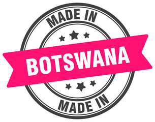 Made in Botswana round sign. Made in Botswana stamp.
