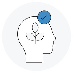 Mindset icon, Master Your Mindset The Key to Growth and Success, Unlocking Potential How Mindset Shapes Your Future, vector