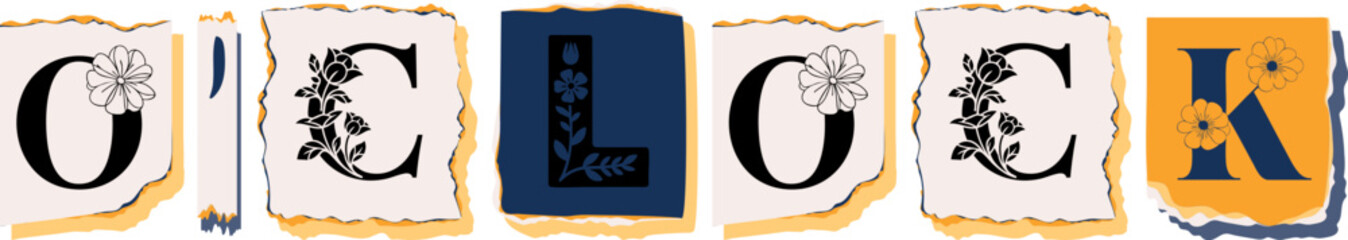 O'CLOCK, Creative Botanical Typography Alphabet