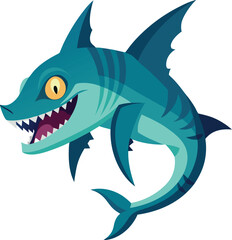 Fototapeta premium shark cartoon isolated on white