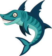 Obraz premium vector illustration of a cartoon shark