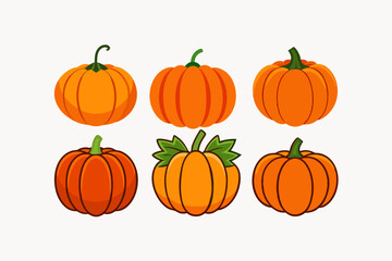 set of pumpkins