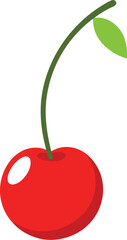 red apple with green leaf
