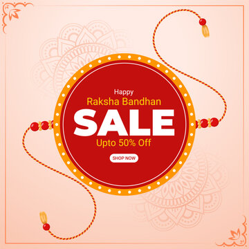 Vector illustration of Happy Raksha Bandhan Sale social media template