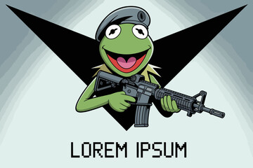 Kermit Soldier Logo Design
