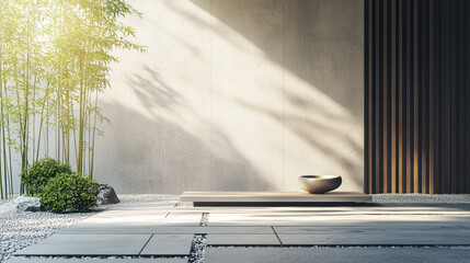 Creating a serene bamboo garden in a modern minimalist space high fidelity gigapixel photography
