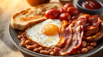 Hearty breakfast platter
