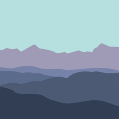 Mountains landscape abstract shapes illustration