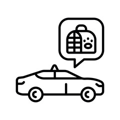 pet taxi black line icon for digital and print projects.