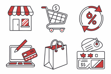 shopping icon set