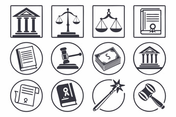 set of icons of chemistry