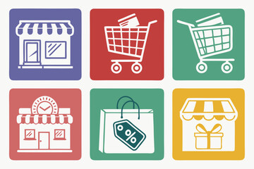 set of shopping icons