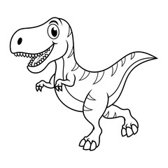 Cartoon Tyrannosaurus Rex line art