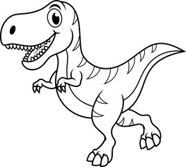 Cartoon Tyrannosaurus Rex line art