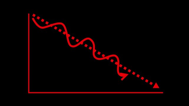 Downward Trend Graph with Arrow Animation