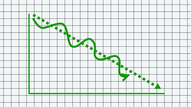 Downward Trend Graph with Arrow Animation