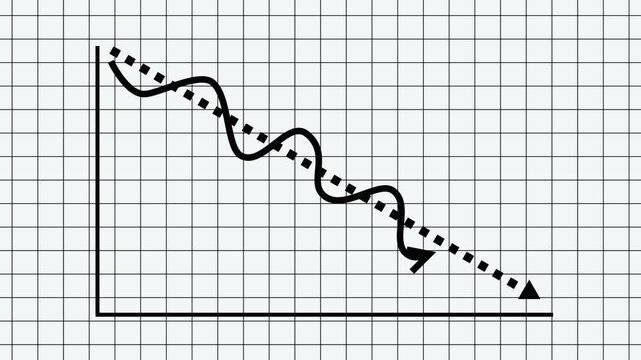 Downward Trend Graph with Arrow Animation