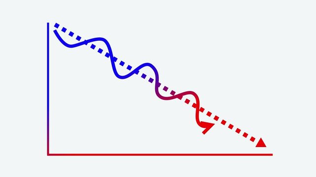 Downward Trend Graph with Arrow Animation