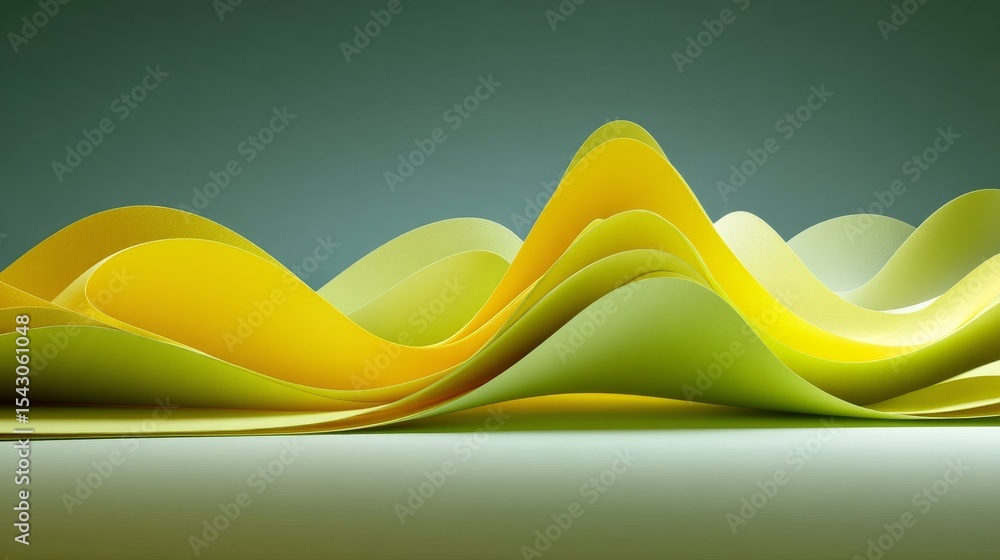 Aufkleber vibrant abstract paper art with dynamic waves and folds in a stunning sunny color gradient flow