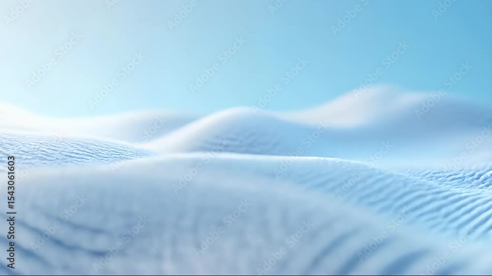 Poster abstract white pixel wave surface with blue sky background generative ai