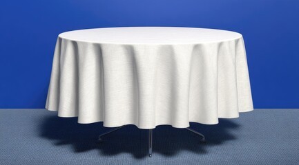 Round Table with White Cloth Presentation