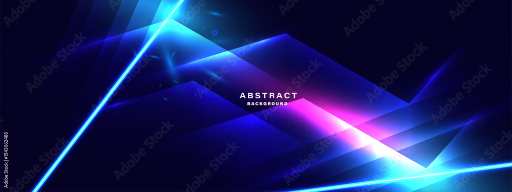 Poster futuristic abstract background with glowing geometric shapes
