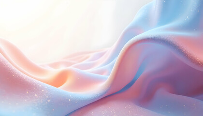 Obraz premium Abstract Wavy Pastel Fabric with Soft Colors and Sparkles