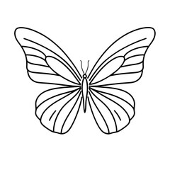 Fototapeta premium Elegant line art butterfly design transparent background
